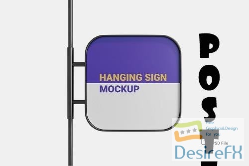 Hanging Signboard Mockup - 7053716