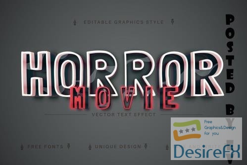 Horror Movie - Editable Text Effect - 7071576