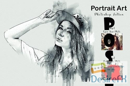 Portrait Art Photoshop Action - 7073728