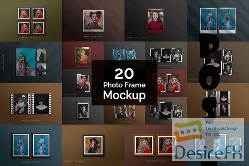 Simple Photo Frame Mockup Photoshop Bundle - 20 Premium Graphics