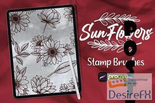 Sun Flower Brush Stamp