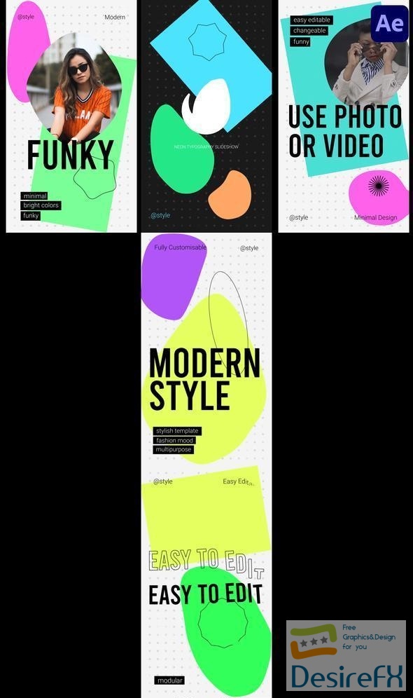 Neon Social Media Slideshow for After Effects 37321203