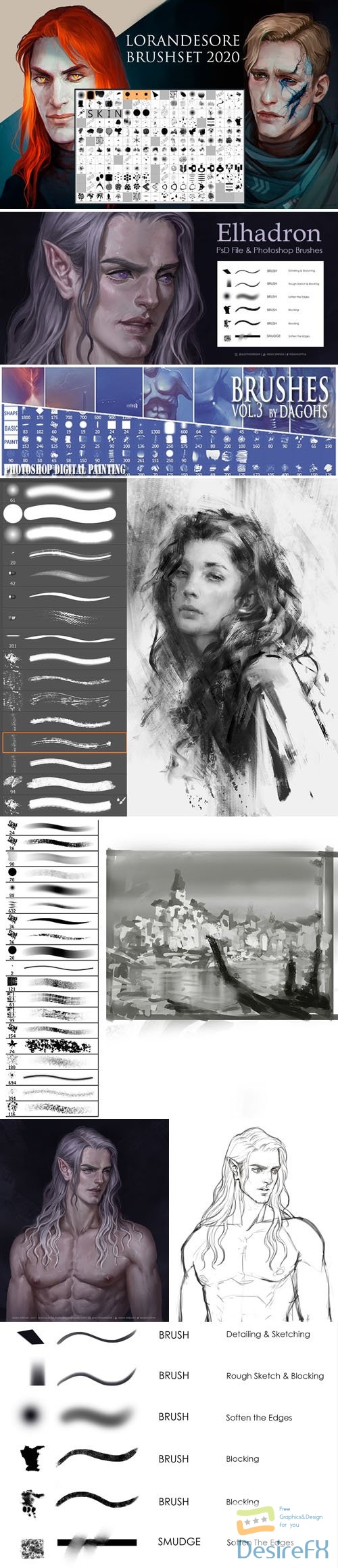 300+ Drawing & Painting Brushes Collection for Photoshop