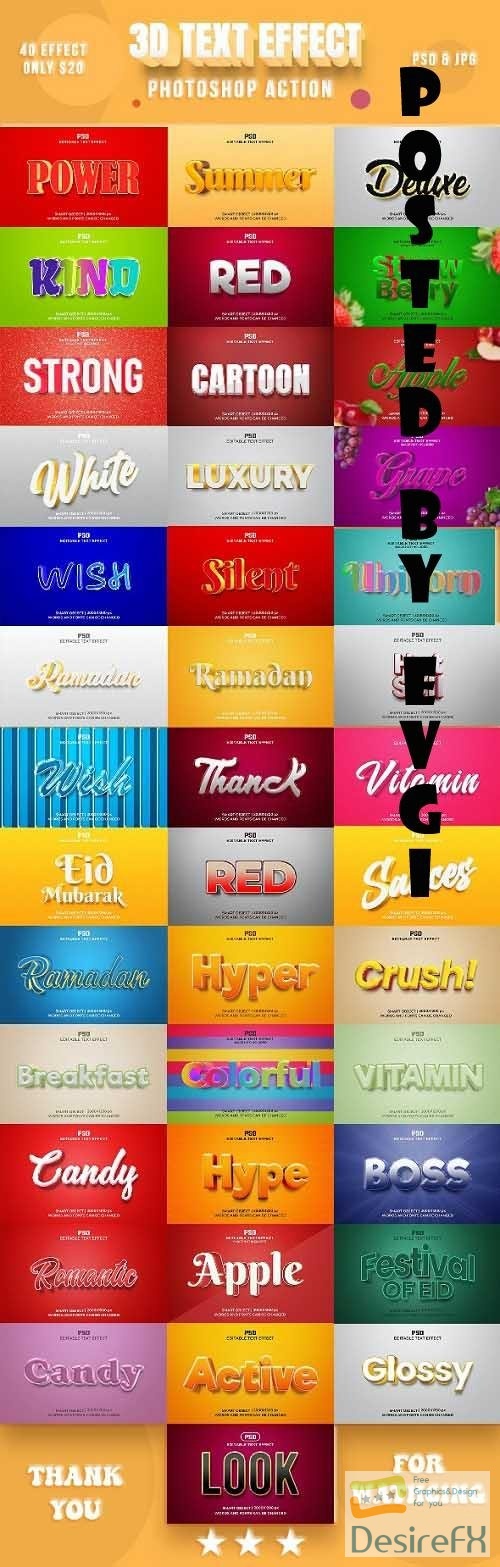 40 Editable 3D Text Effects Pack  - 37062009