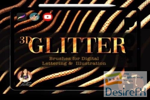 57 3D Glitter Procreate Brushes
