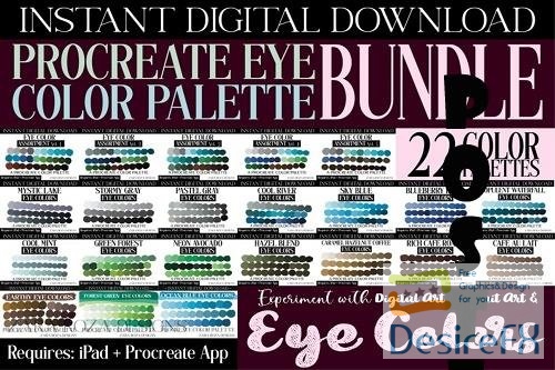 Big Bundle 22 Procreate Eye Color Palette Collection Pack - 1877217