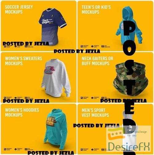 Celciusdesigns Apparel Mockup Bundle 01 - vest, jerseys, hoodies, sweaters