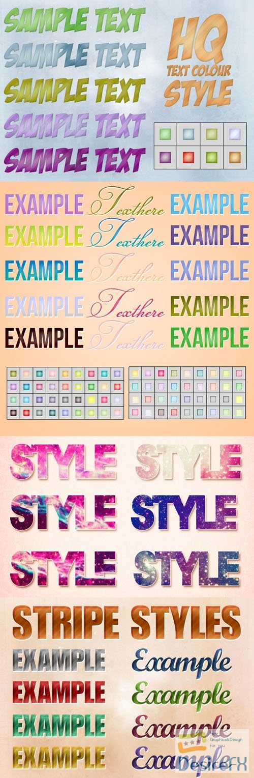 Colorful Text Styles Collection for Photoshop