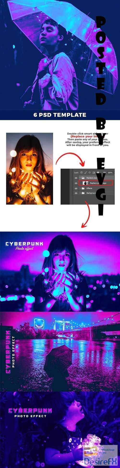 Cyberpunk Neon Light Photo Effect - 36911061