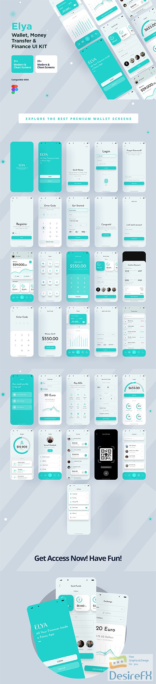 Elya App Kit For Wallet, Finance and Money Transfer Kit - UI8