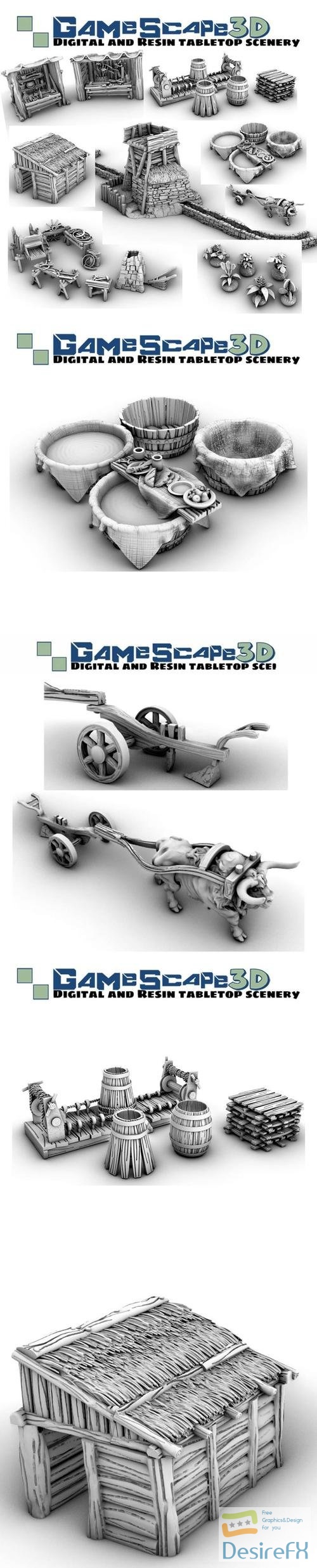 GameScape3D - Miller Cooper Merchant Stands Plow Baths – 3D Print