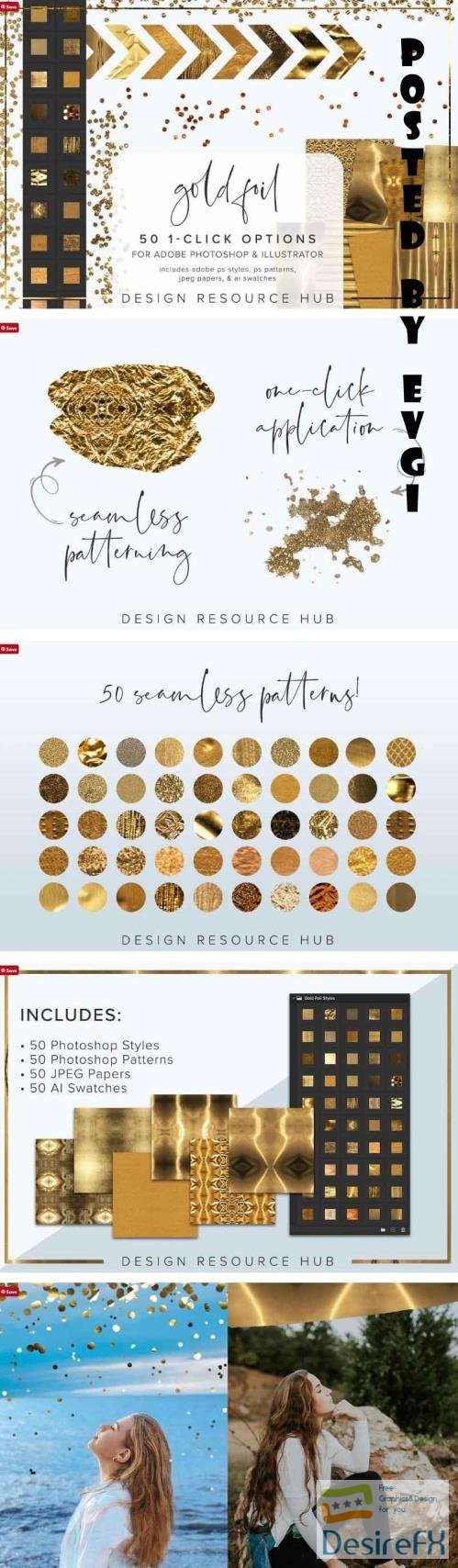 Gold Foil Photoshop Style Pack - 6966029