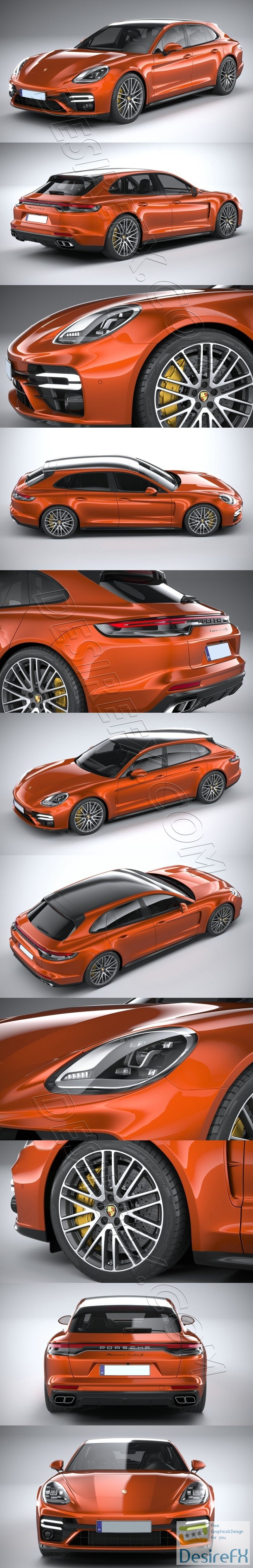 Porsche Panamera Turbo S Sport Turismo 2021 3D Model