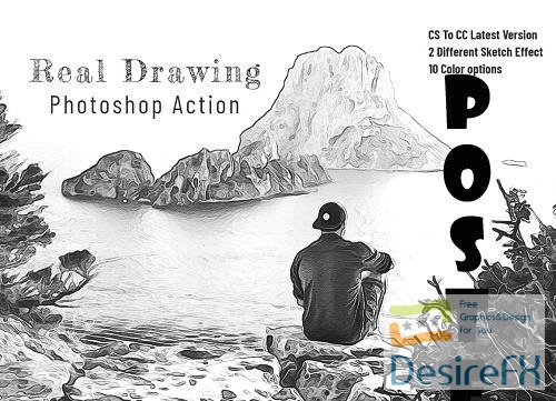 Real Drawing Photoshop Action - 7111399