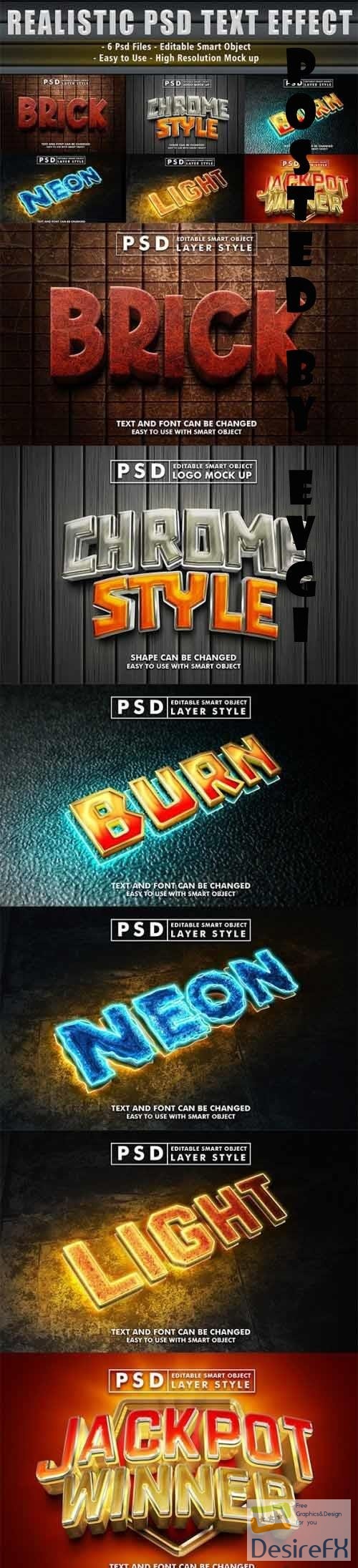 Set of 3D Realistic Text Effect - 37095506