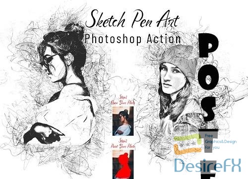 Sketch Pen Art Photoshop Action - 7163450