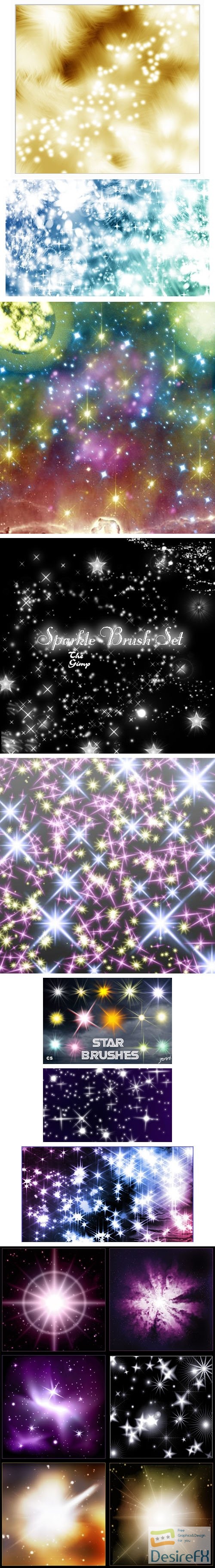 Stars, Flames and Sparkles Brushes Collection for Photoshop