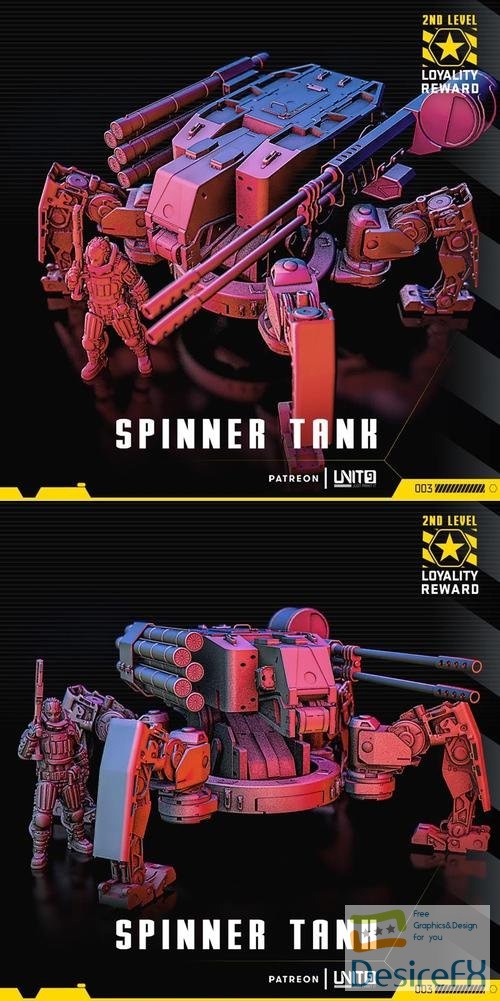 Unit 9 Loyalty Reward 3 - Spinner Tank – 3D Print
