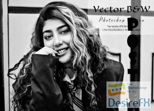 Vector B&W Photoshop Action - 7151072