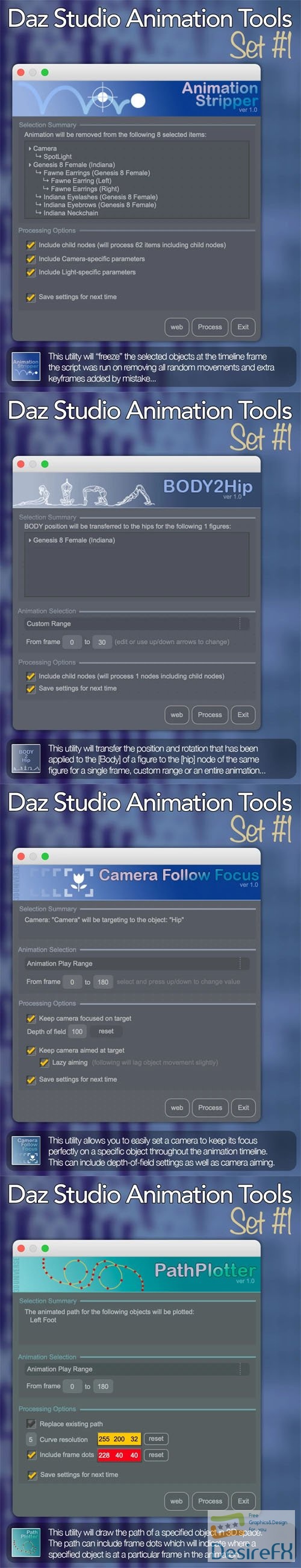 4 Animation Tools for Daz Studio 4.20 - Set 1