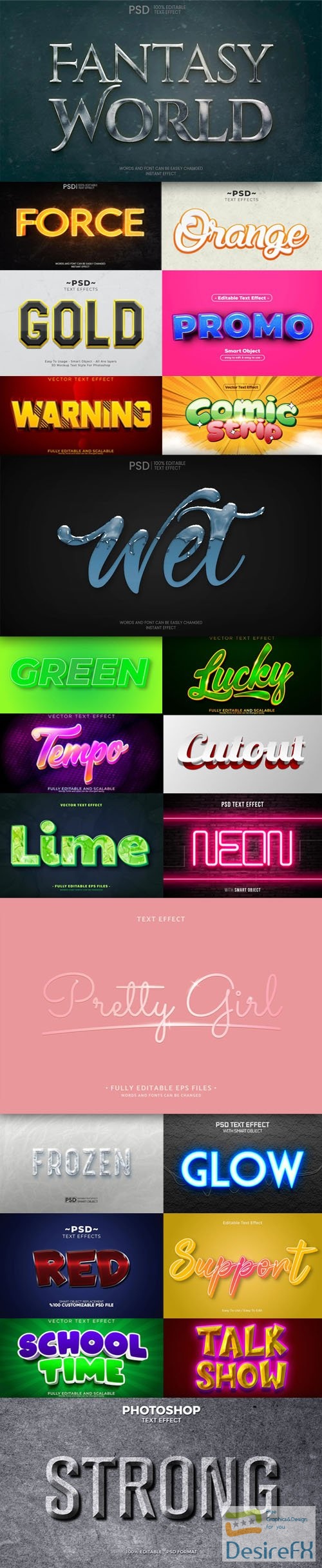 40+ Modern Editable Text Effects for Photoshop & Illustrator