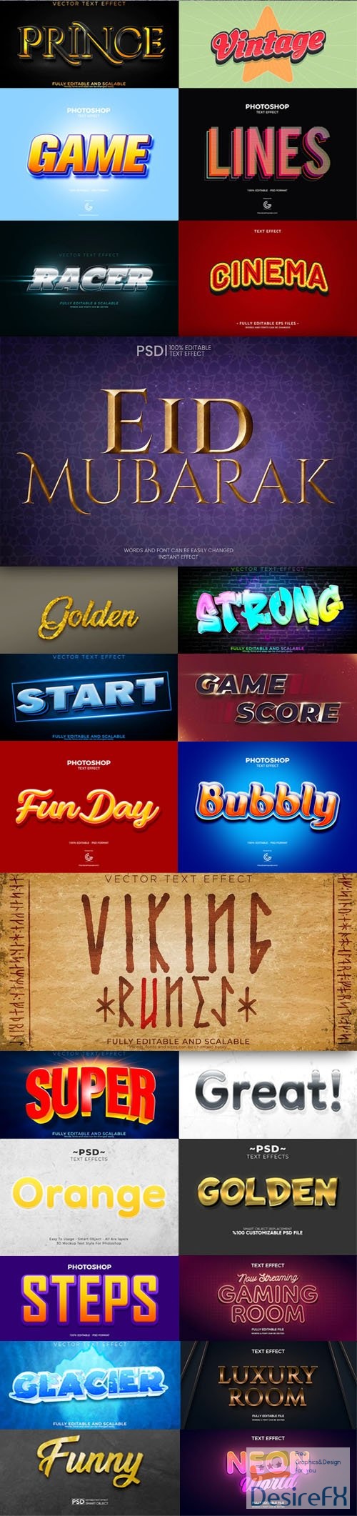 40+ Modern Editable Text Effects for Photoshop & Illustrator