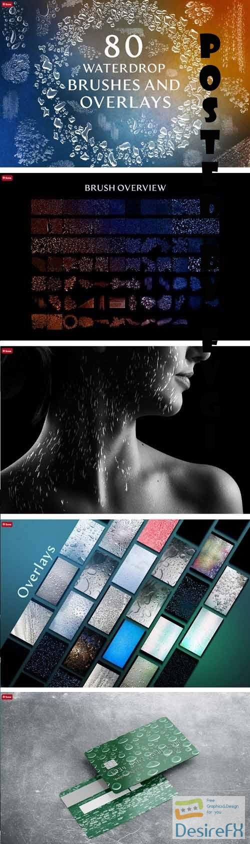80 Water Drop Brushes & Overlays - 6134517
