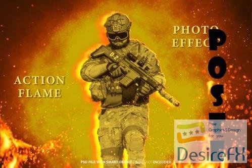 Action Flame Photo Effect Psd