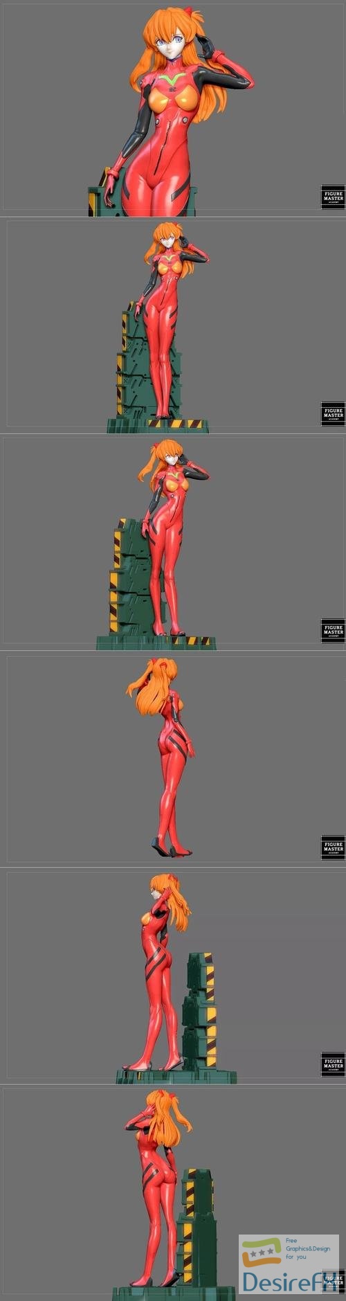 Asuka Plug Suit Evangelion Sexy Girl Statue Cute Pretty Anime Character – 3D Print