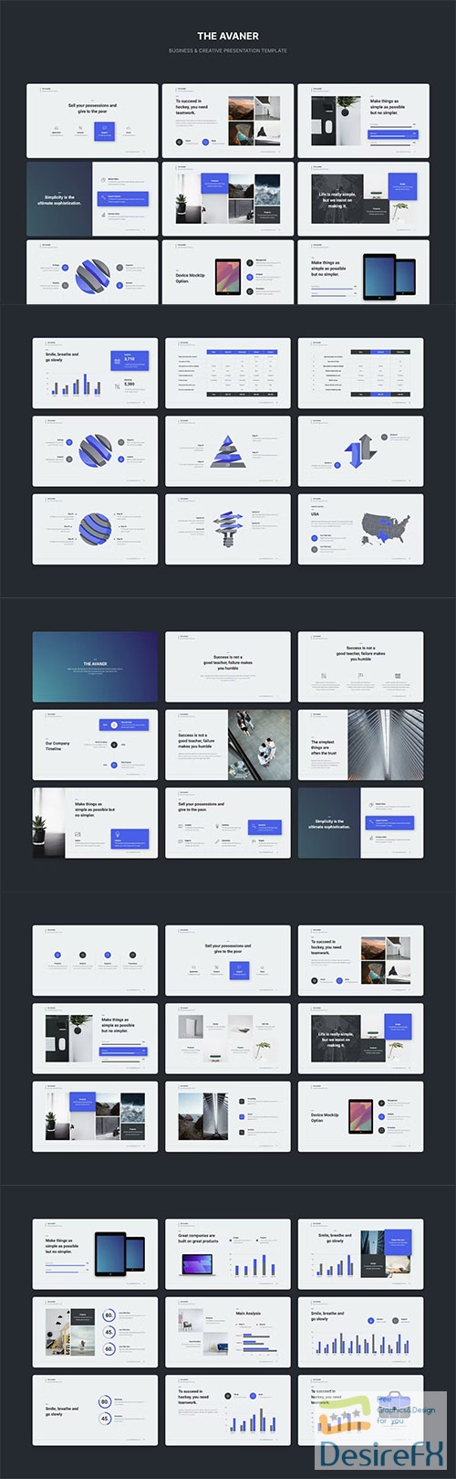 Avaner - Business Presentation Template (PPTX) and (KEY)
