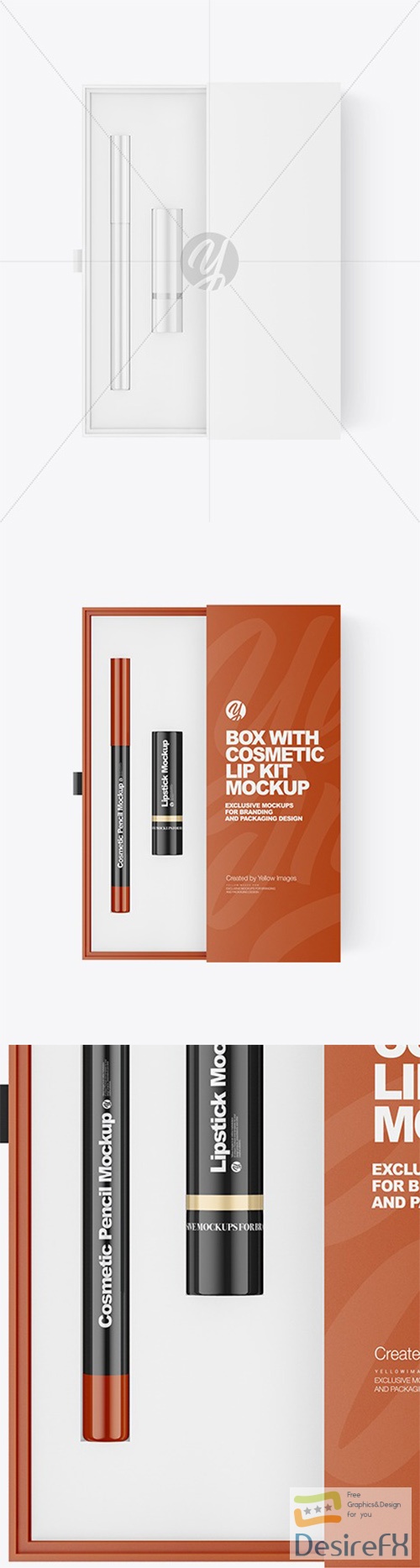 Box with Cosmetic Lip Kit Mockup 95514
