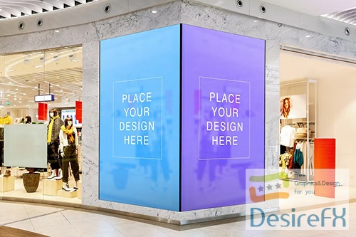 Brand Store LCD Screen Showcase Mock-Up PSD