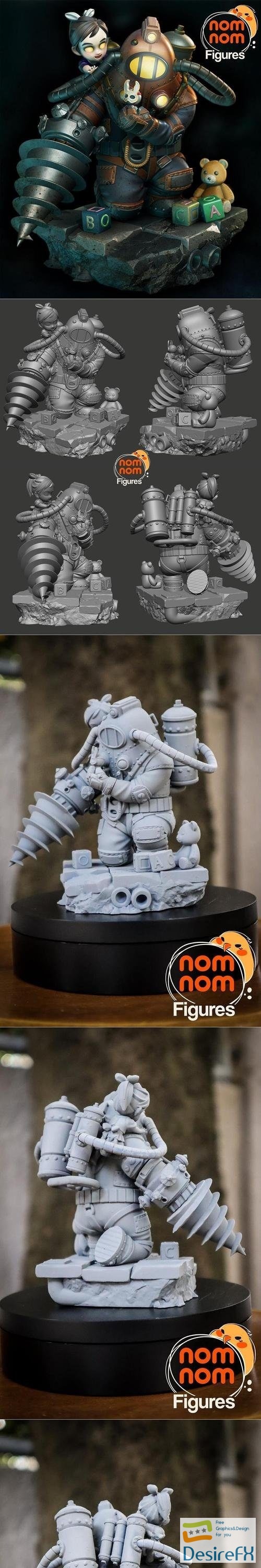 Chibi Big Daddy and Little Sister from Bioshock – 3D Print