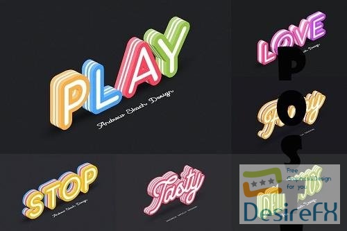 Colorful Isometric Text Effects