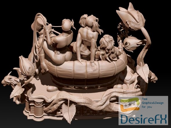 DC Female Diorama 3D Print