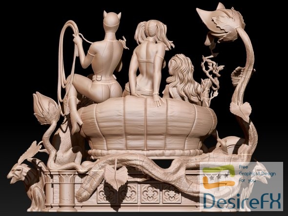 DC Female Diorama 3D Print