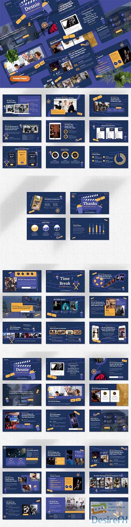 Desnie - Movie Production Powerpoint, Keynote and Google Slides Template