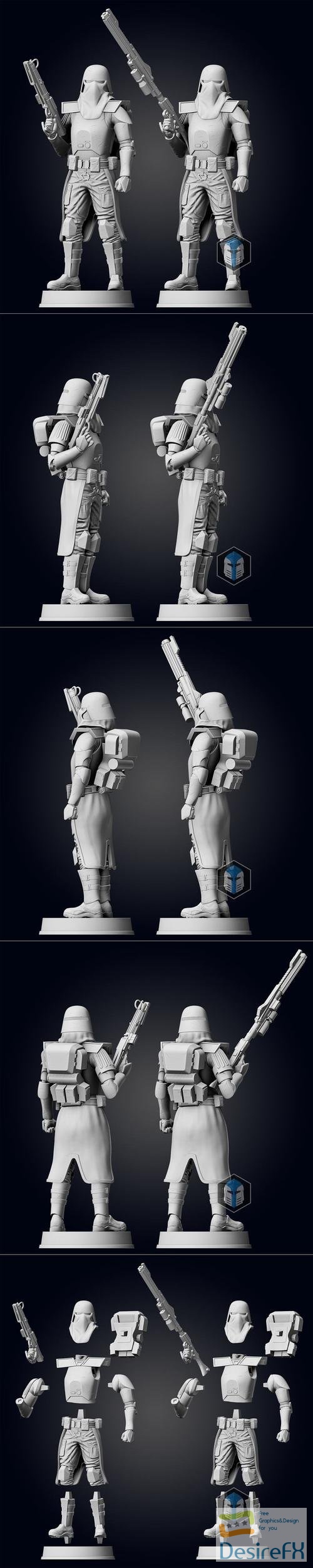 Galactic Marine Figurine - Pose 3 – 3D Print