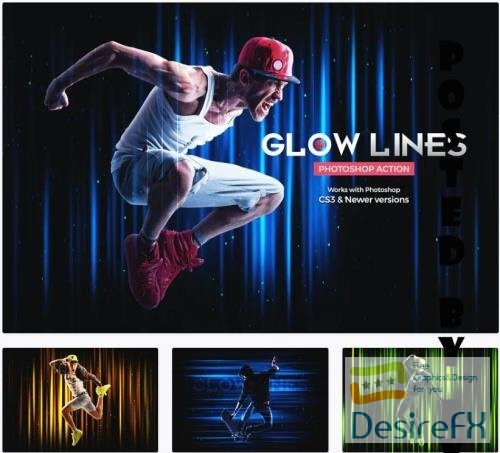 Glow Lines Photoshop Action