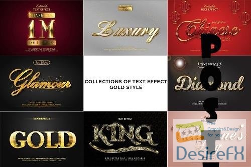 Gold Text Effect Style Collection - 6817446