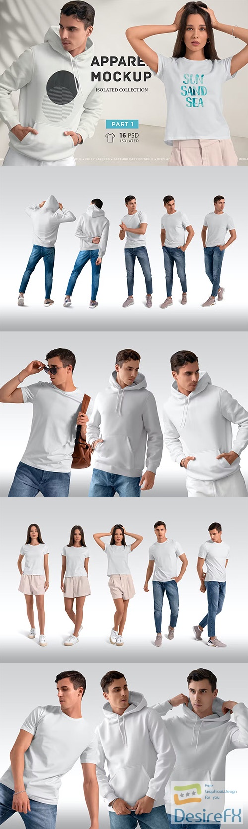 Isolated Apparel MockUps Collection Part 1 PSD