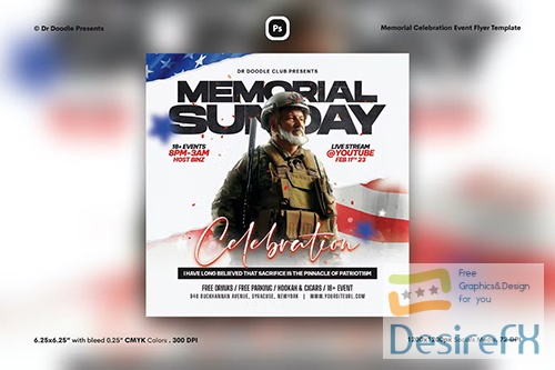 Memorial Celebration Event Flyer PSD