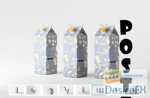 Milk Carton Box Mockups - 7231314