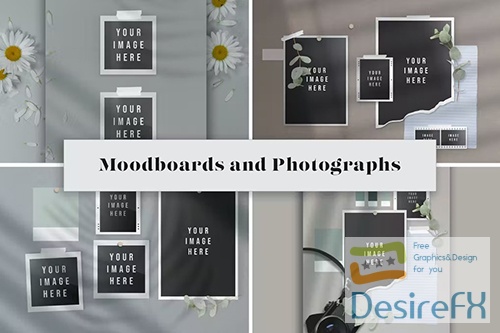 Moodboards and Photos Set Mockup