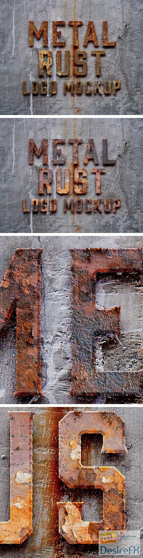 Natural Metal Rust Logo - PSD Mockup Template