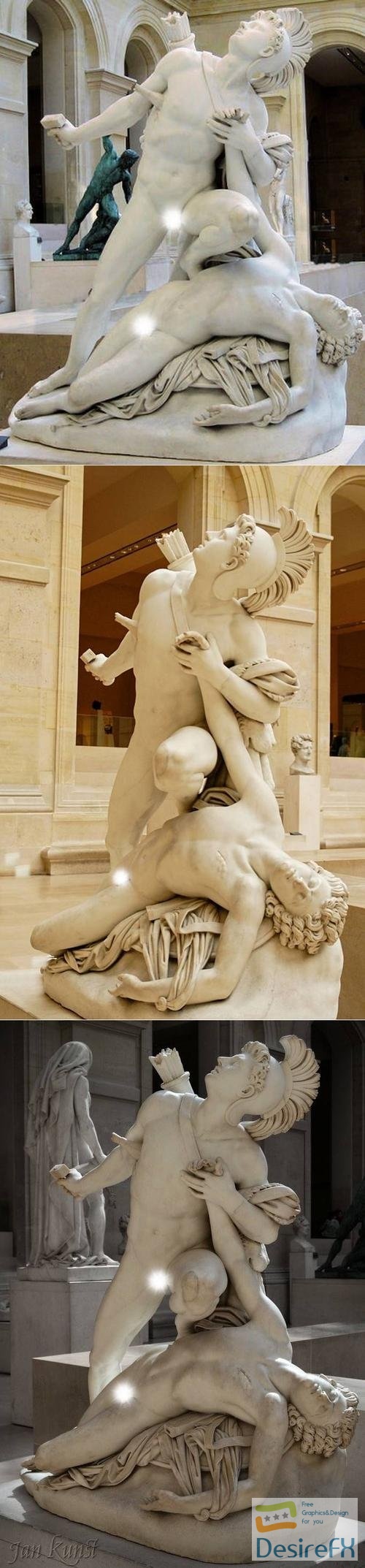 Nisus et Euryale Jean-Baptiste Roman, Louvre Paris, France – 3D Print