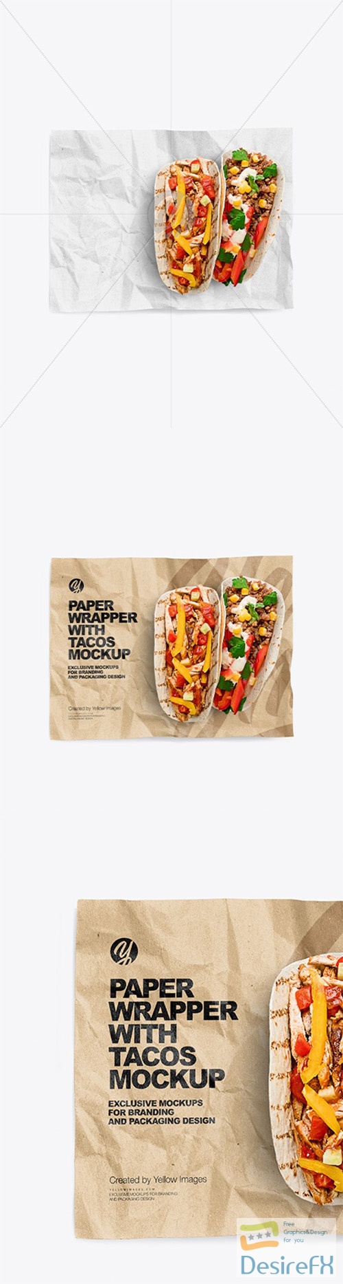 Paper Wrapper With Tacos Mockup 96469