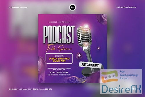 Podcast Flyer Template 2 PSD