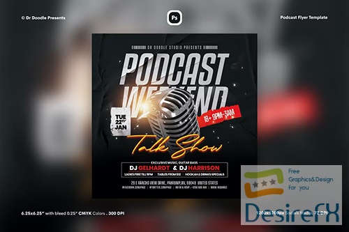 Podcast Flyer Template PSD