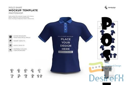 Download Polo Shirt Mockup Template Bundle - 1944670 - DesireFX.COM